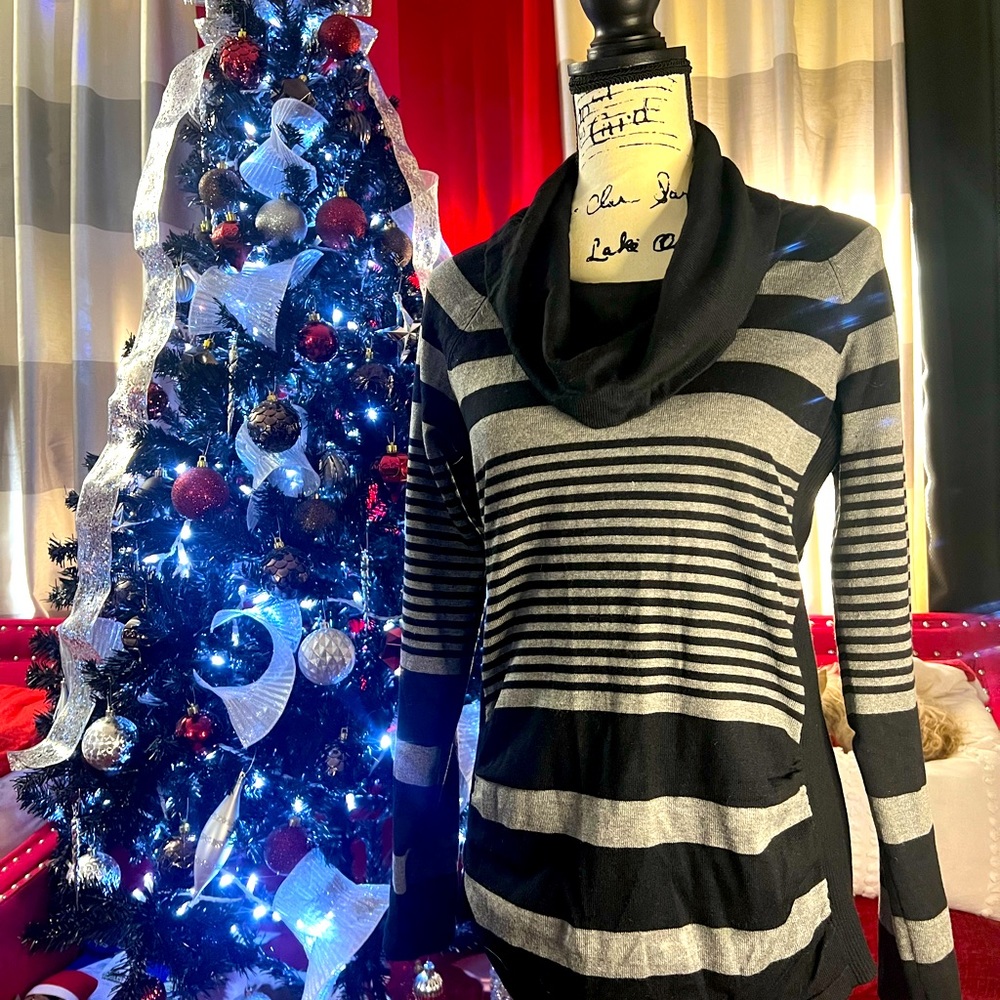Grey and black cow neck sweater